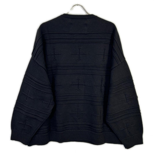 DAIRIKU 25AW Black/White Docking Lettered Knit Cotton Size L