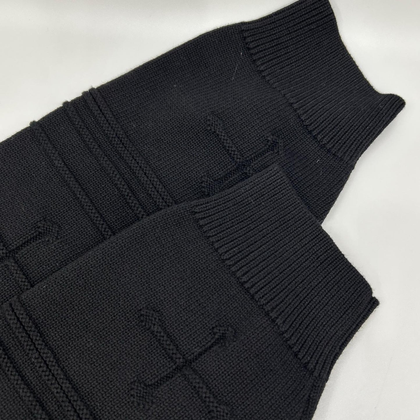DAIRIKU 25AW Black/White Docking Lettered Knit Cotton Size L