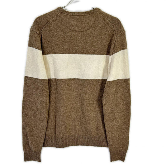 POLO RALPH LAUREN Beige/White Striped Wool Knit Size M