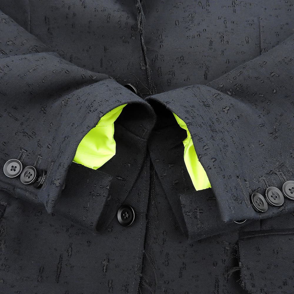 DIESEL Silk Blend Distressed Raw Hem Blazer Black Size 48