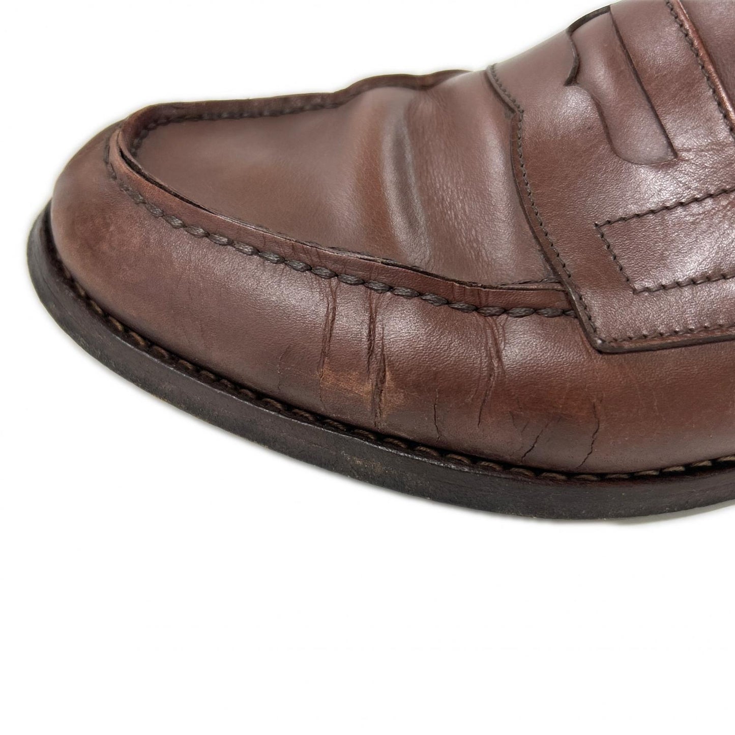 JALAN SRIWIJAYA Leather Coin Loafers Brown Size EU 41
