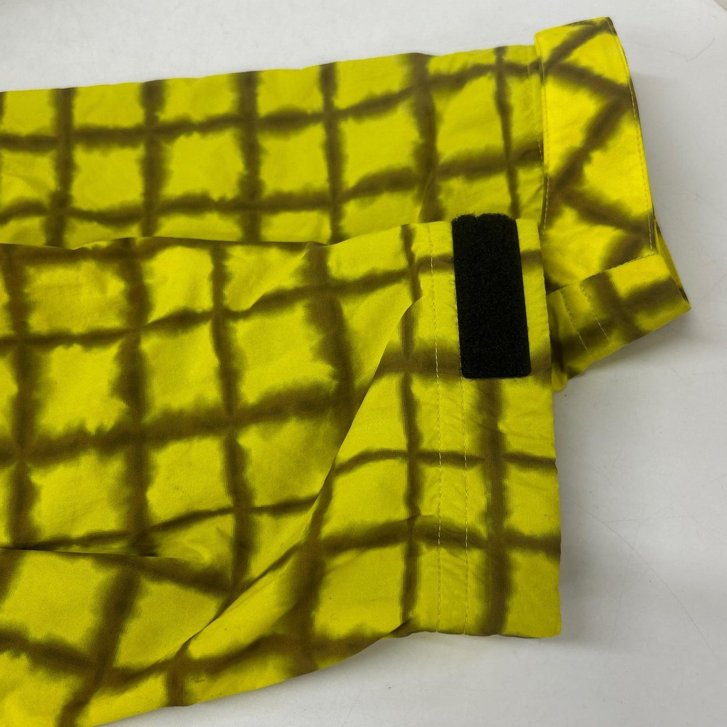 WOKE EDGE Nylon Yellow Tie-Dye Check Jacket Size L