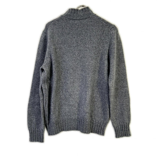 GRAN SASSO Gray 5G Mid Gauge Wool Nylon Mock Neck Size