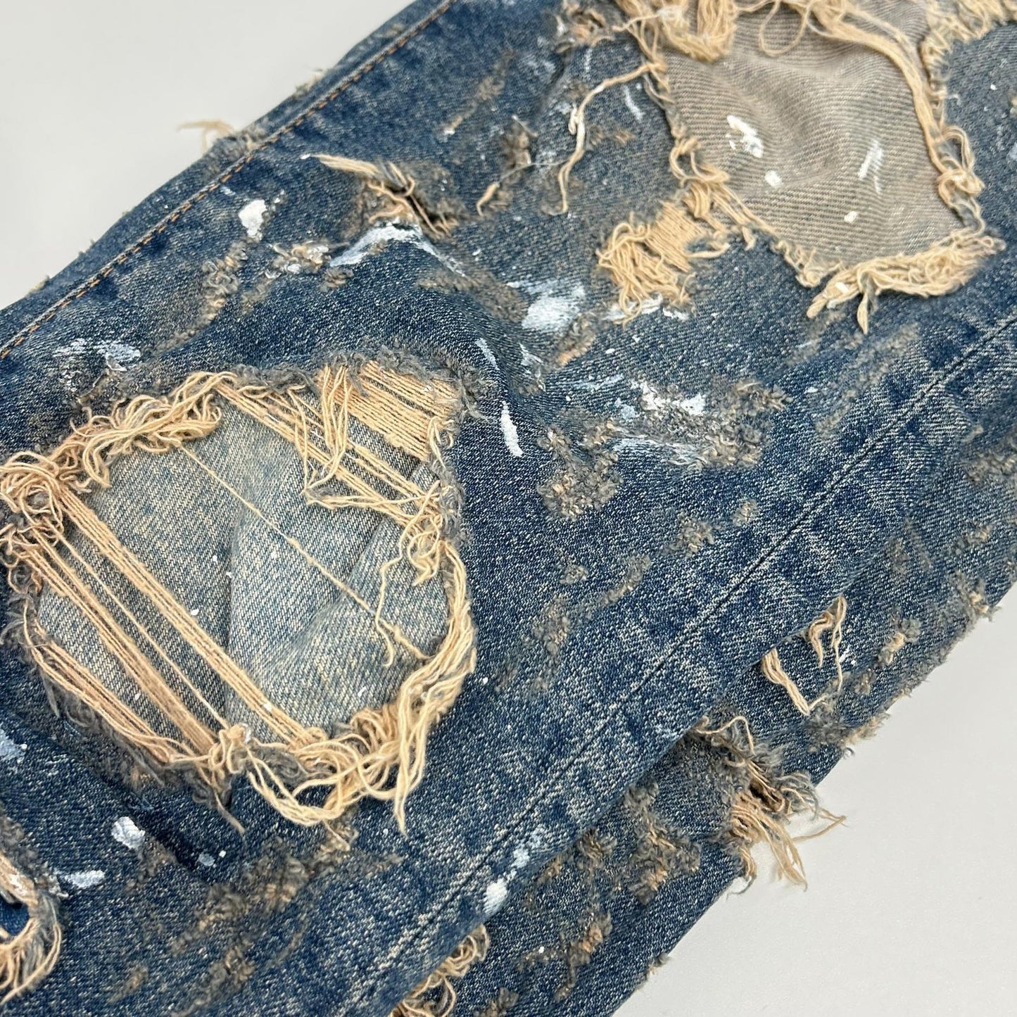INNOCENCE NYC Blue Distressed Denim Jeans Size 32