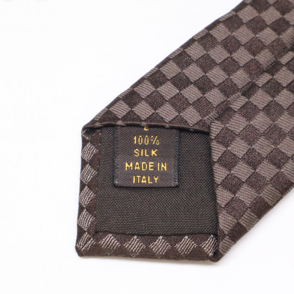 LOUIS VUITTON Damier Silk Tie Brown Size ONE SIZE
