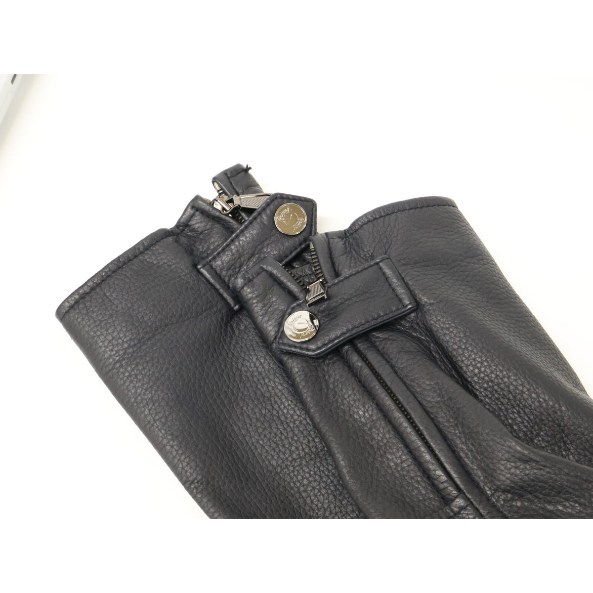 Brioni Deerskin Single Rider Leather Jacket Black Size 50