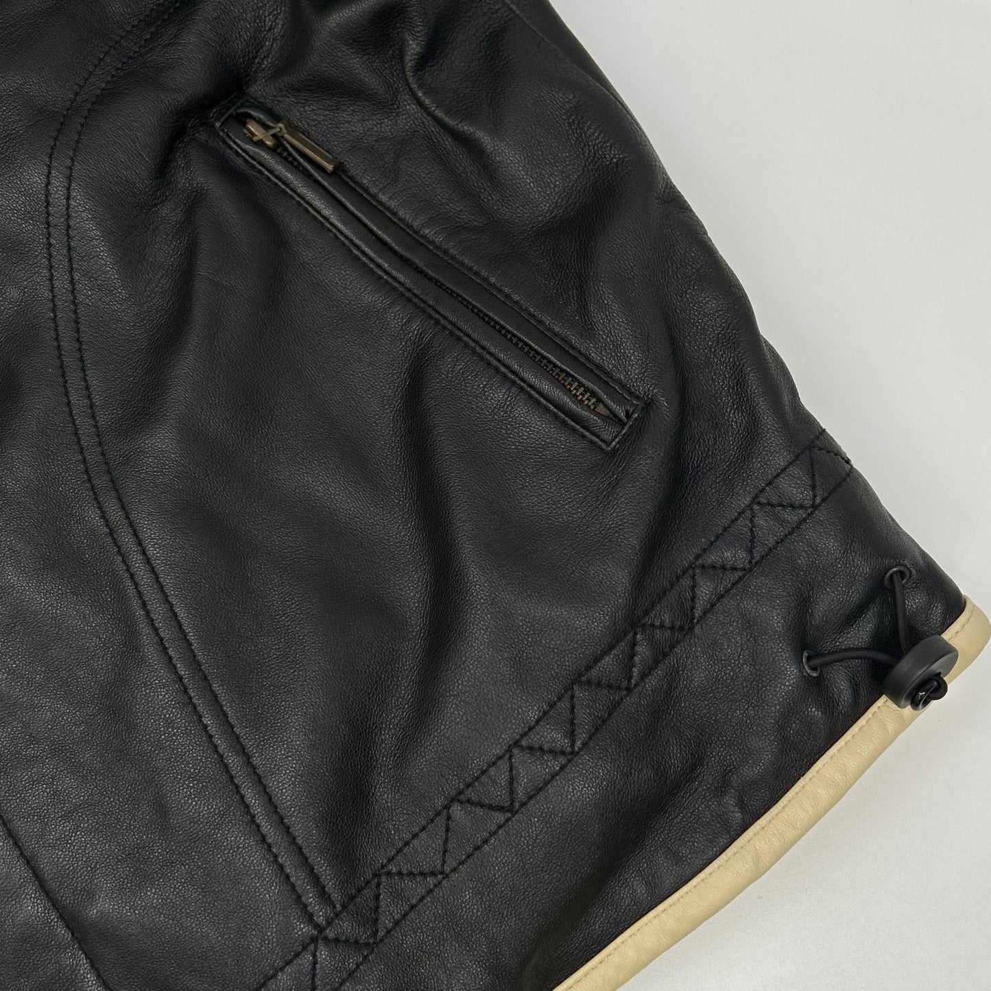 SINACOVA 7853260 Black Lamb Leather Zip Jacket Size L