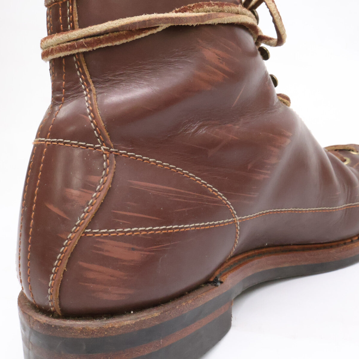 LONE WOLF WIREMAN Leather Work Boots Dark Brown Size