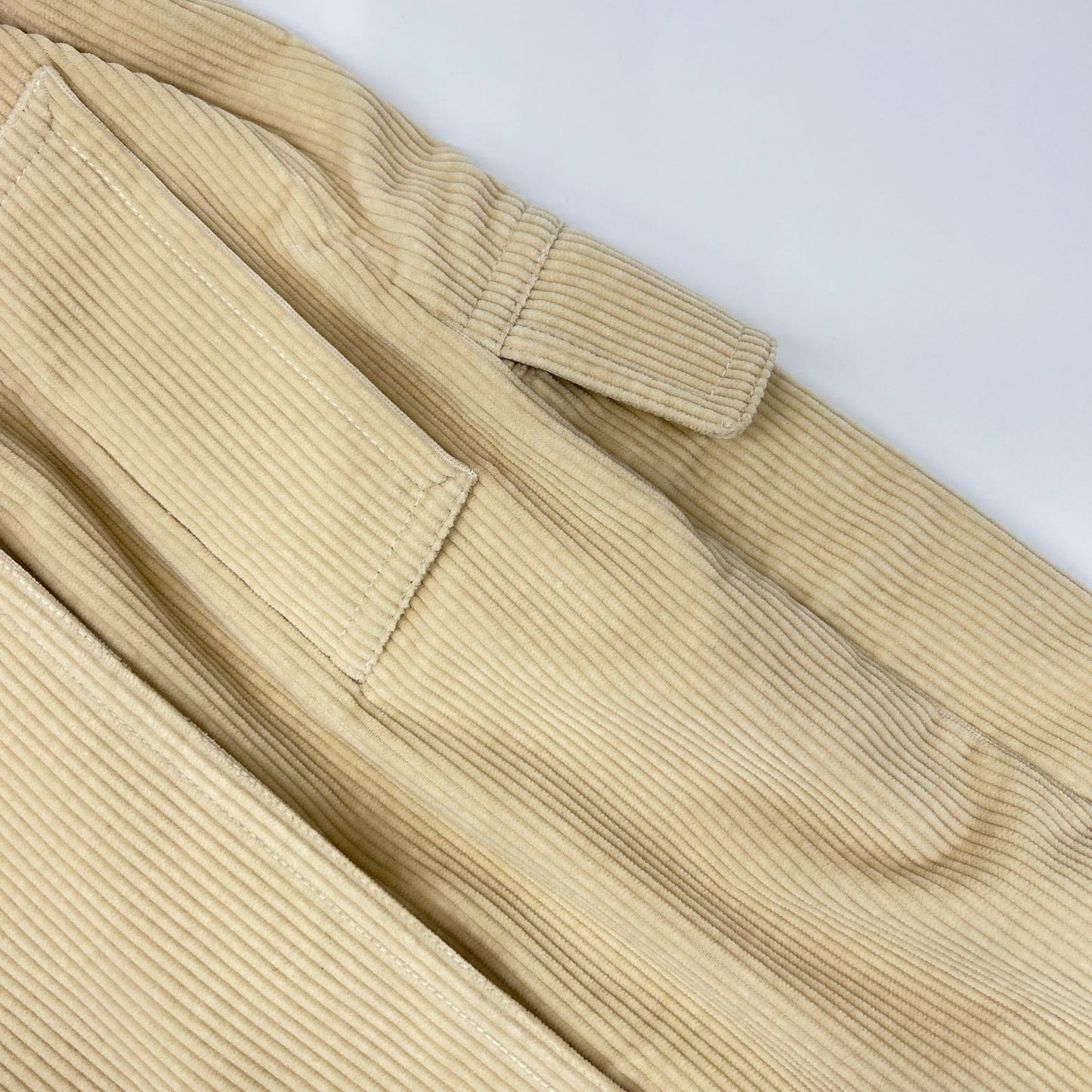 GUCCI Ivory Corduroy Double-breasted Half Coat Size L
