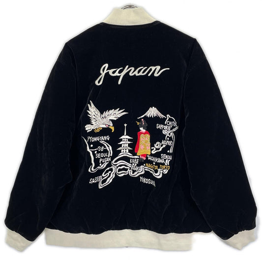 TAION Velour Tiger Embroidered Jacket Black Size XXL