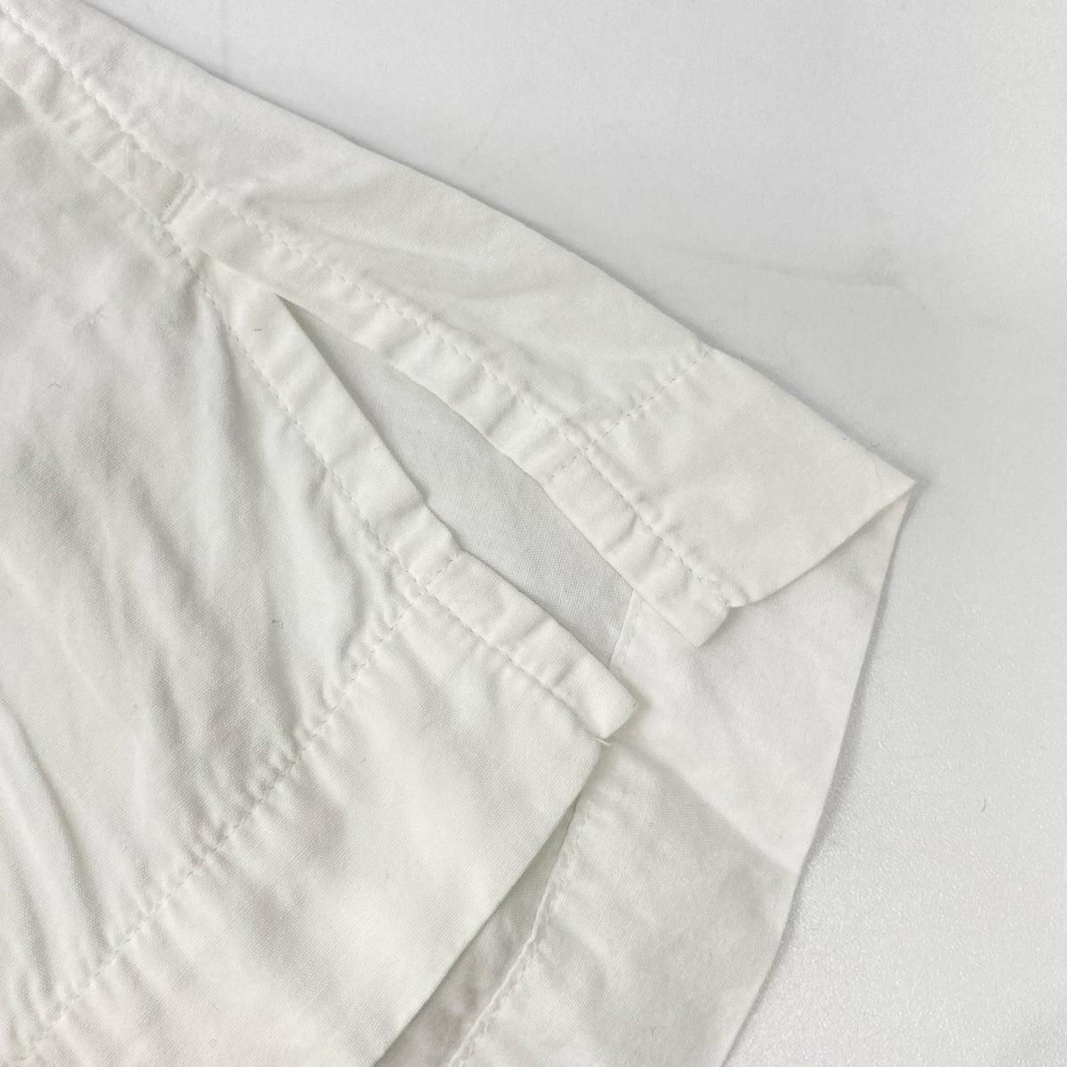 ISSEY MIYAKE Stitch Open Collar Short Shirt White Size 1