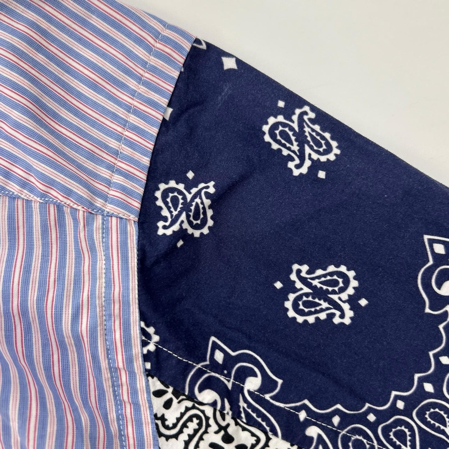 LOEWE 2019 Multi-Color Bandana Sleeve Stripe Shirt Size 37