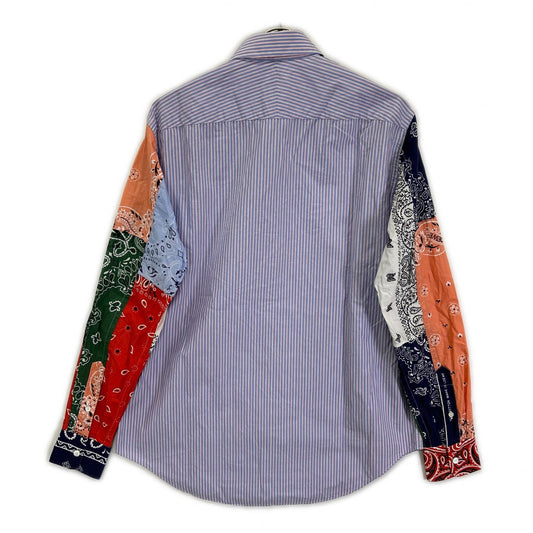 LOEWE 2019 Multi-Color Bandana Sleeve Stripe Shirt Size 37