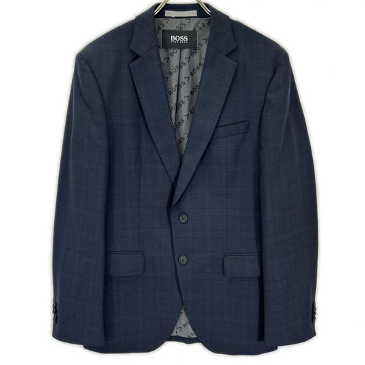 HUGOBOSS Navy Glen Check Wool Suit Size 40R