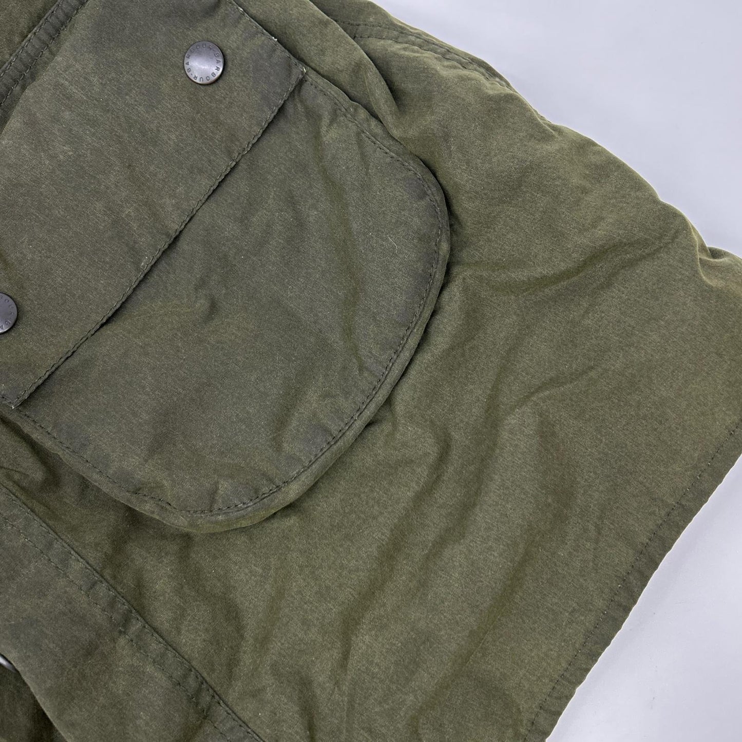 Barbour Khaki Solway Zip Oiled Coat Size 38