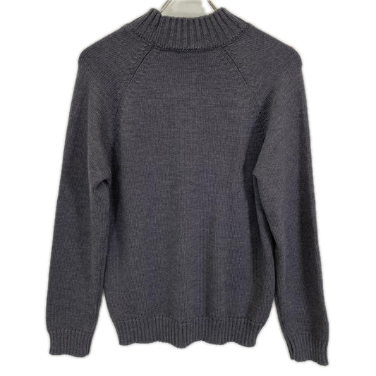 ZANONE Gray 5-Gauge Wool Solid Mock Neck Knit Size 46