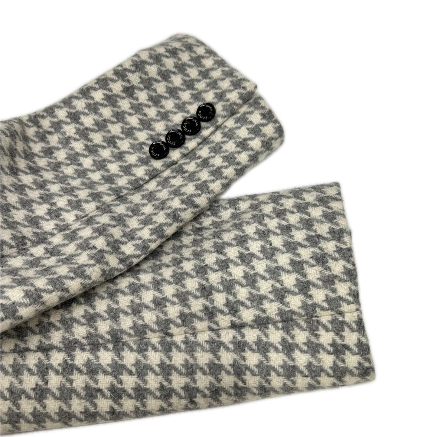 EPOCA UOMO 24AW White Gray Houndstooth Chester Coat Size 44