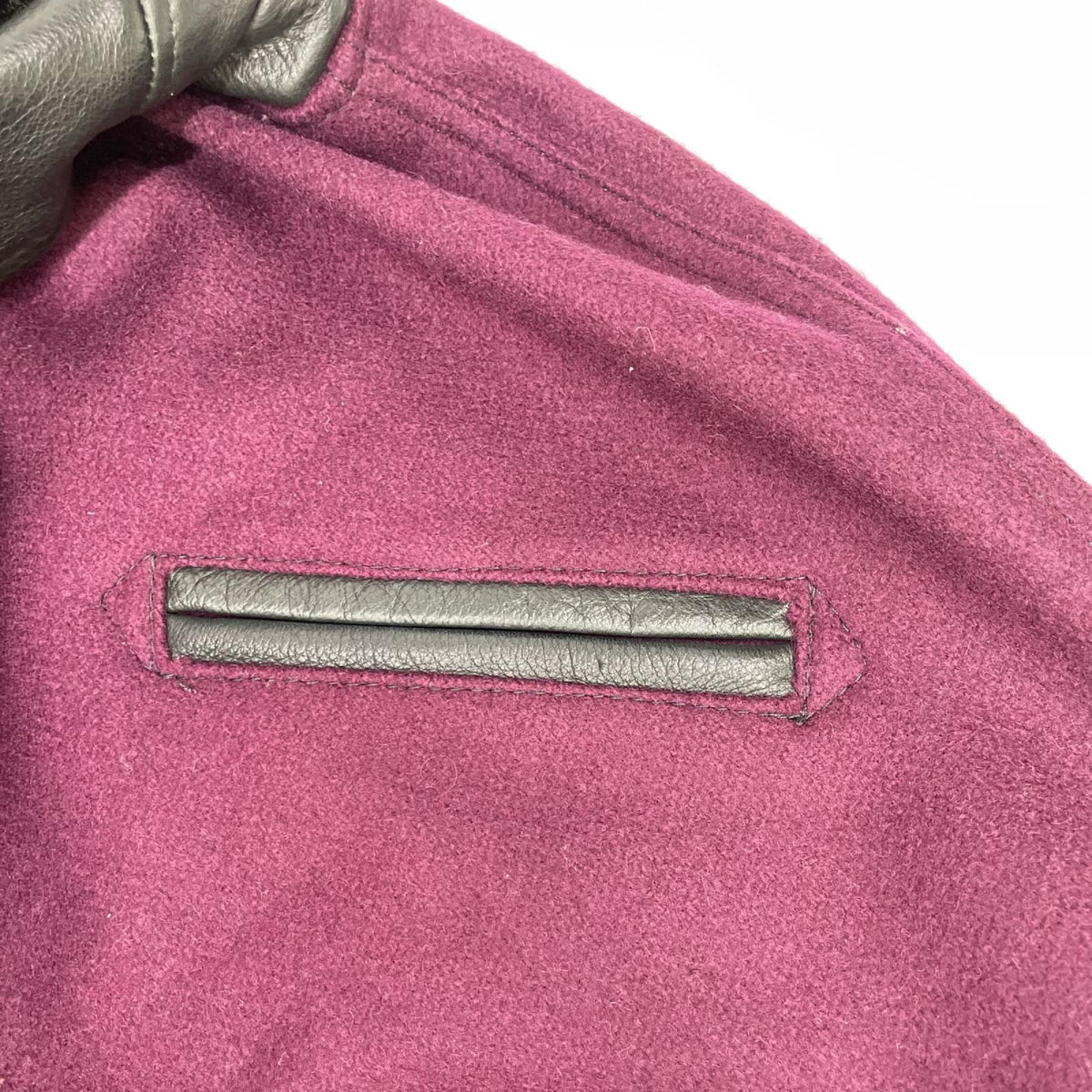 SKOOKUM Bordeaux Melton Wool Varsity Jacket Size 38