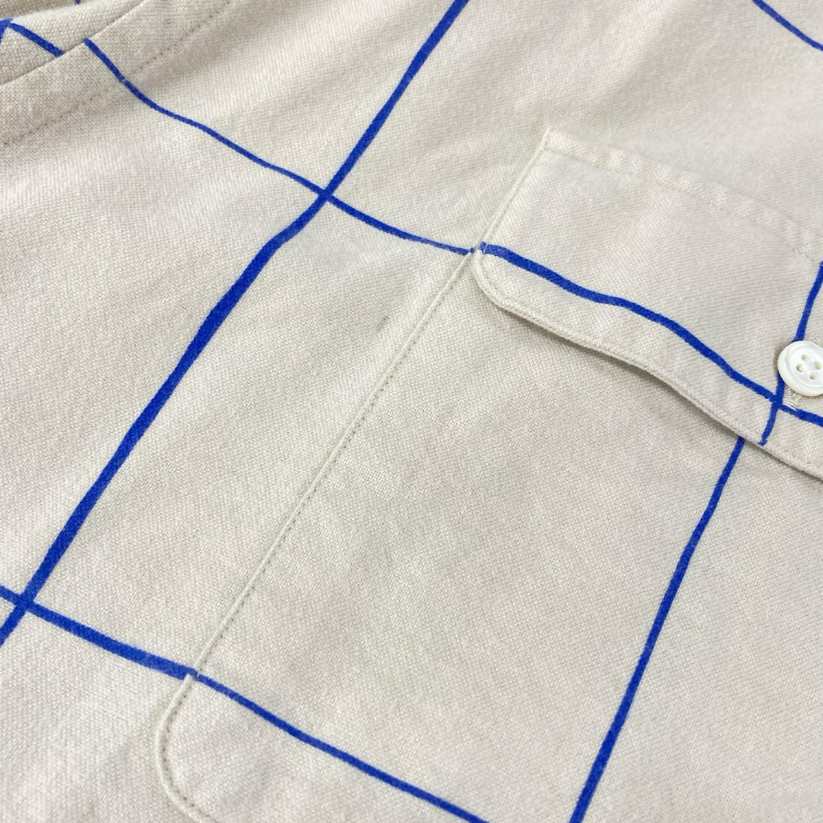 SFC Beige Blue Check Cotton Shirt Size XXXXL