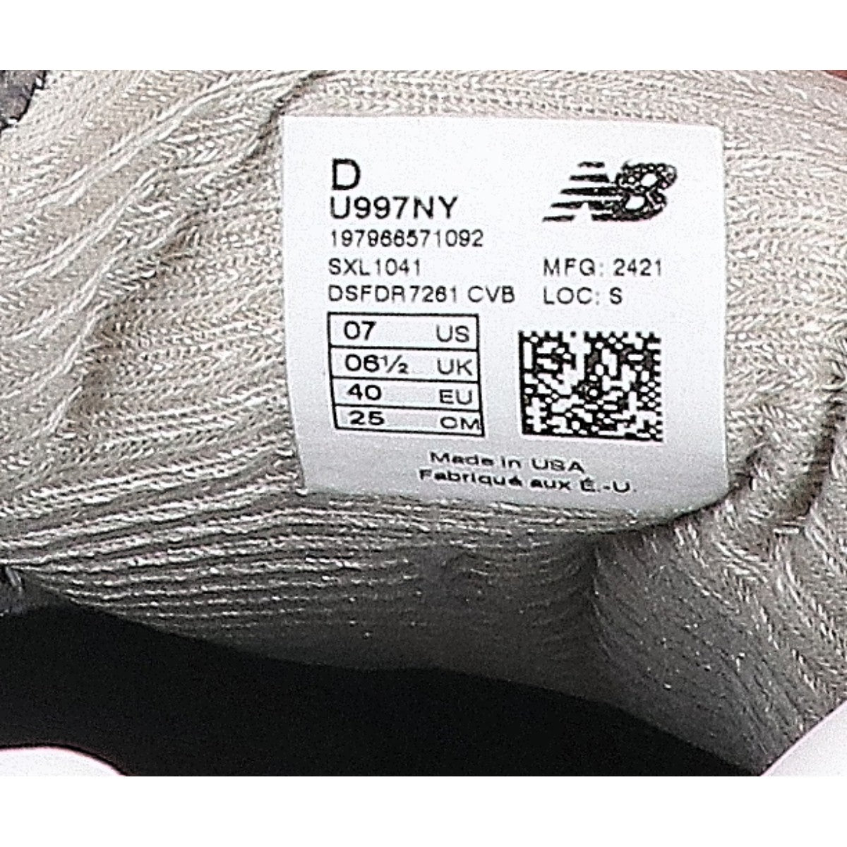 NEW BALANCE U997NY Made in USA 997 Sneakers Navy Size 25