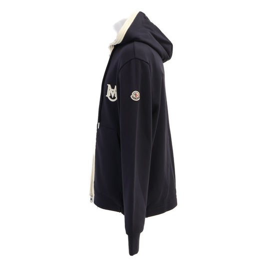 MONCLER Cotton Zip Up Hoodie Navy Size L