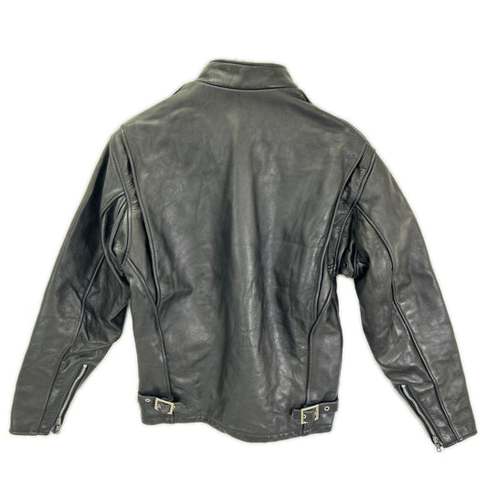 schott 641 Black Single Riders Leather Jacket Size 36