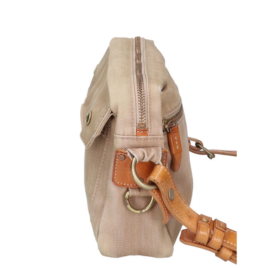 PORTER City Herringbone Leather Shoulder Bag Beige