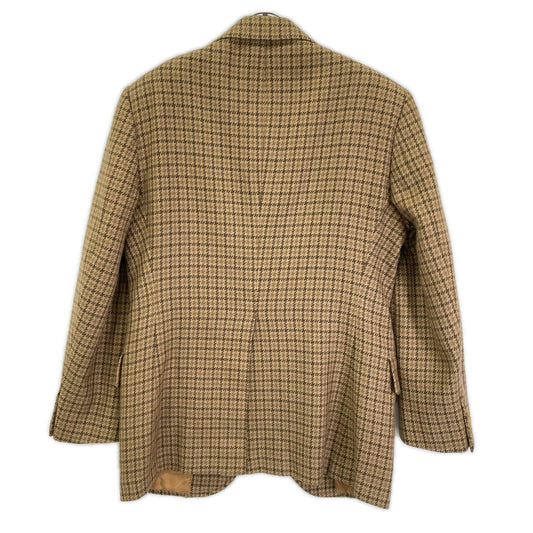 BURBERRY 80s Camel Houndstooth Tailored Jacket