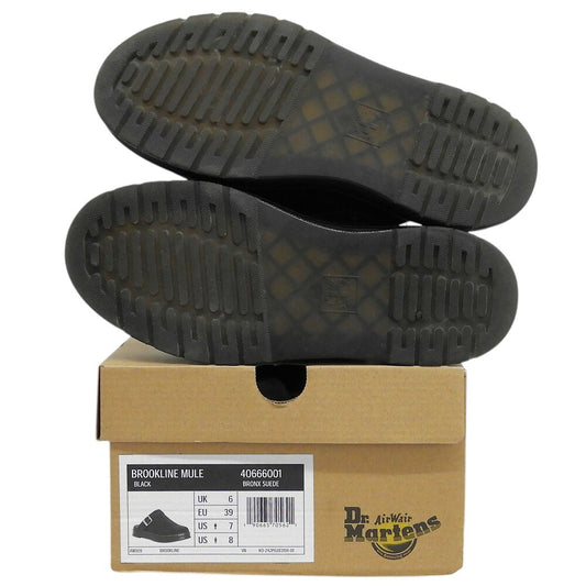 Dr.Martens Brookline Black Suede Mule Sandals Size UK 6