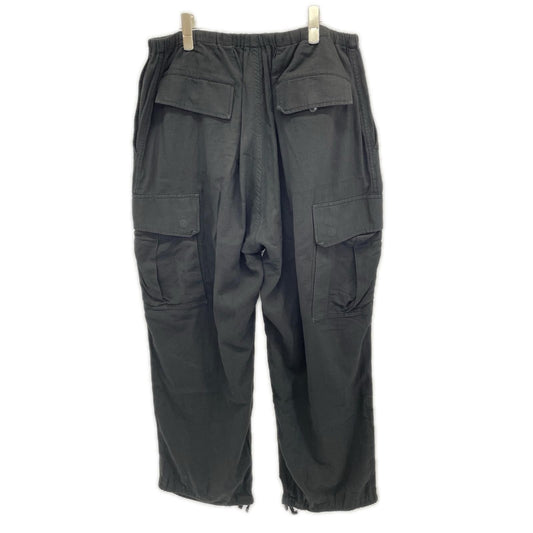 COMOLI Black Oxford Knee Tuck Cargo Pants Cotton Size 3