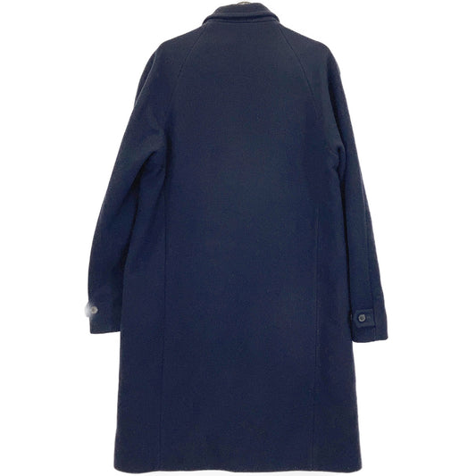 STEPHAN SCHNEIDER Navy Wool Faux Fur Lined Long Coat Size 4