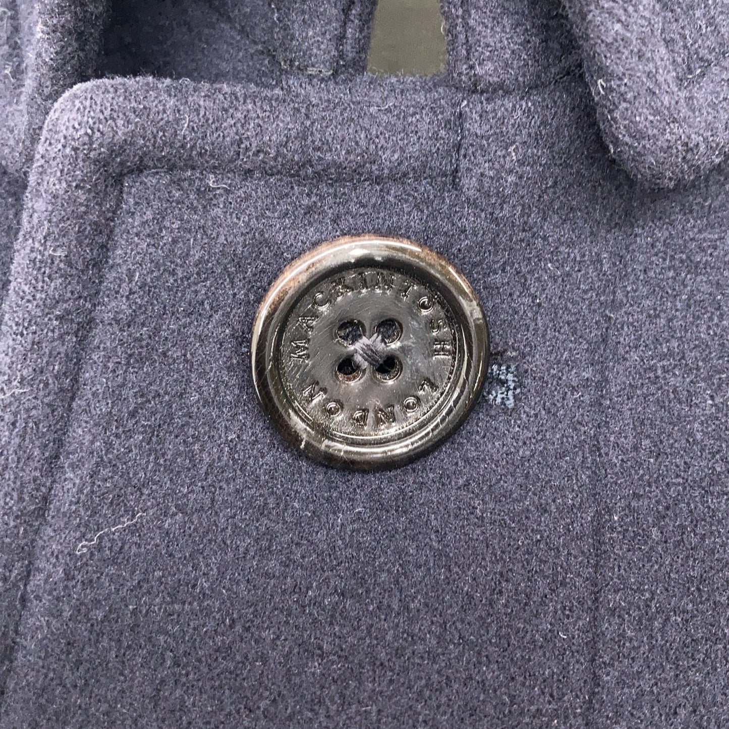 MACKINTOSH Navy Wool Bal Collar Coat Size 36