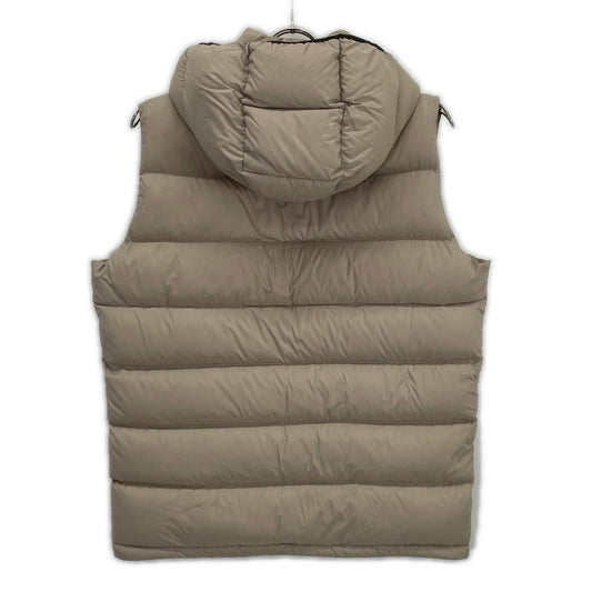 HERNO Water-Repellent Matte Nylon Hooded Vest Beige Size 48