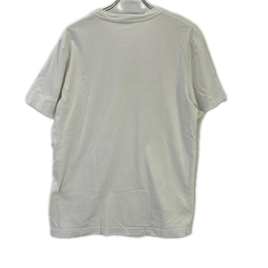 MONCLER 2023 Metallic Front Logo Cotton T-Shirt White Size L