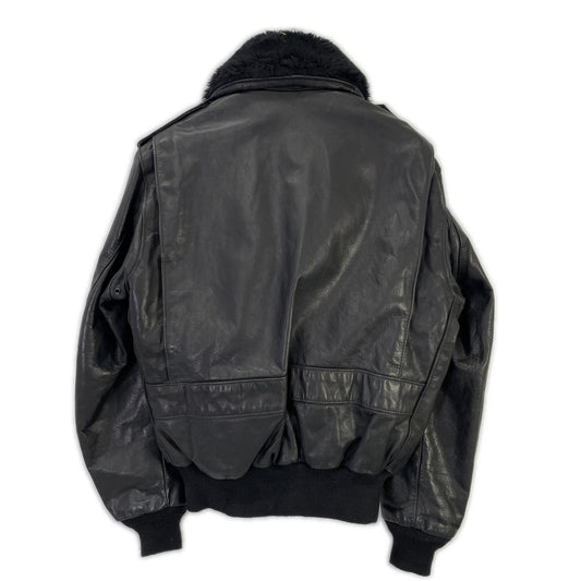 schott G-1 Leather Flight Jacket w/ Detachable Boa Size 42