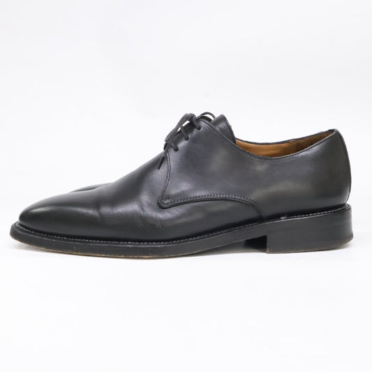 Ermenegildo Zegna Black Plain Toe Leather Shoes Size 7