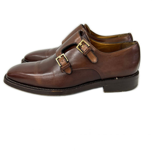Ermenegildo Zegna Double Monk Strap Leather Brown Sneakers Size 7
