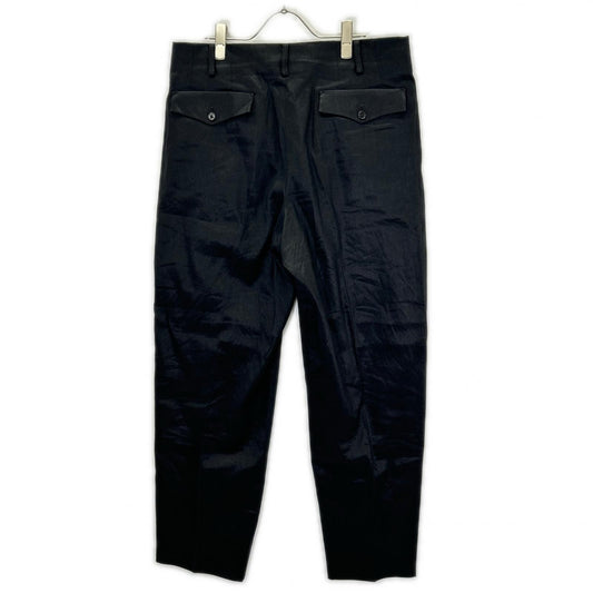 Y's for men Linen Cotton Twill 2-Tuck Pants Black Size 3