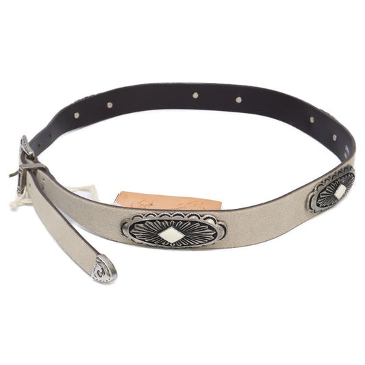 Puntovita PV927 Concho Suede Belt Ivory Size 80