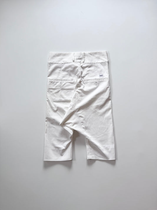 Ganryu White Drop Crotch Cropped Pants