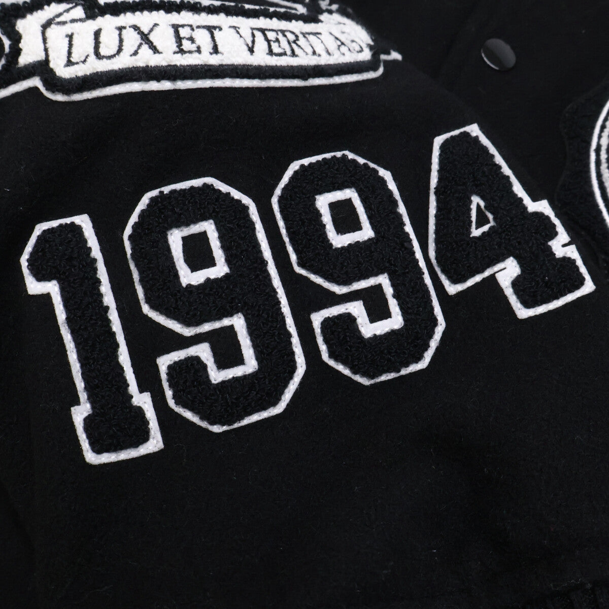 Supreme 24FW Veritas Wool Varsity Jacket Black/White Size M