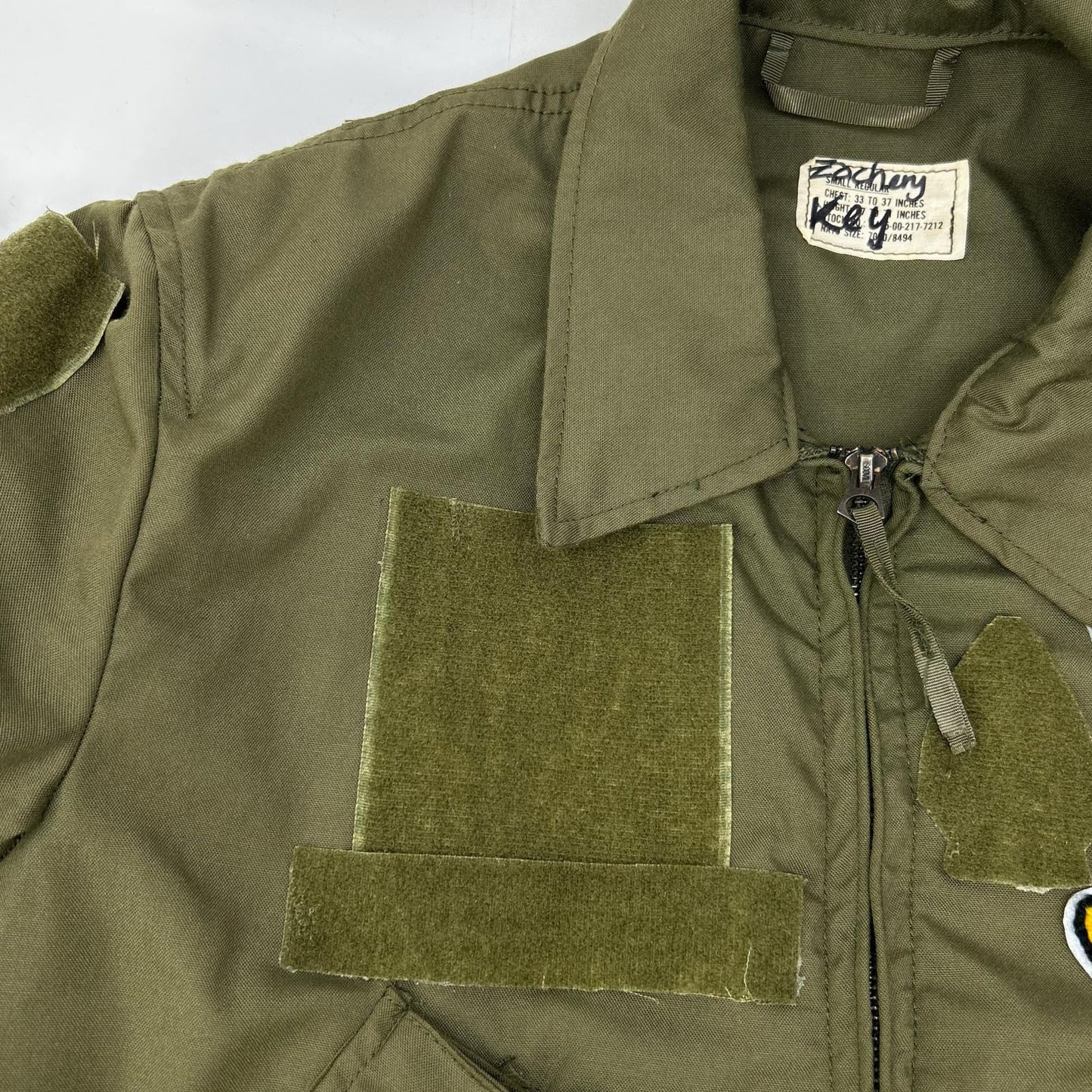 MILITARY Khaki '80 Mickey Patch CVC Tanker Jacket Size S/R