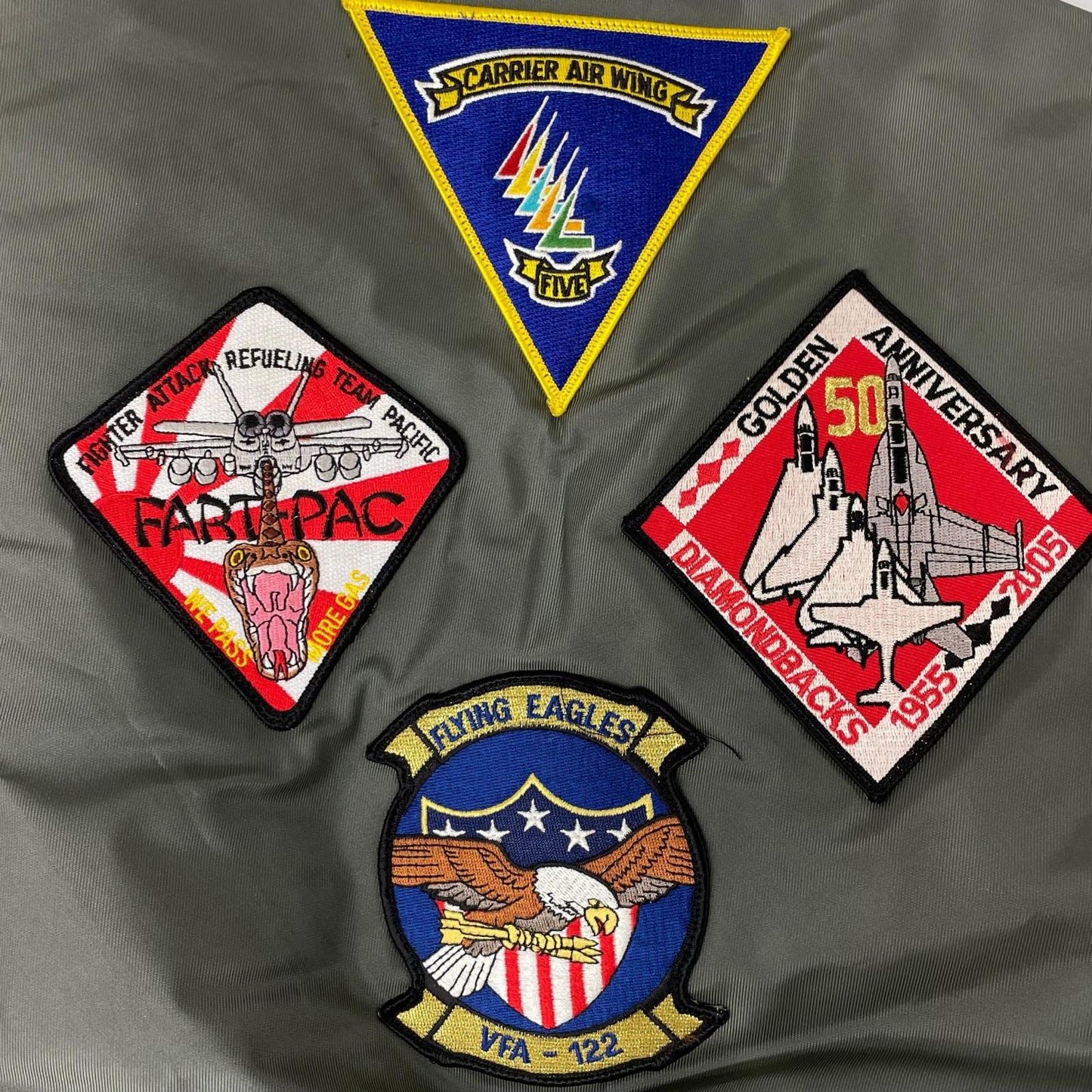 MILITARY Khaki '88 Patch CWU-36P Flight Jacket Size SMALL