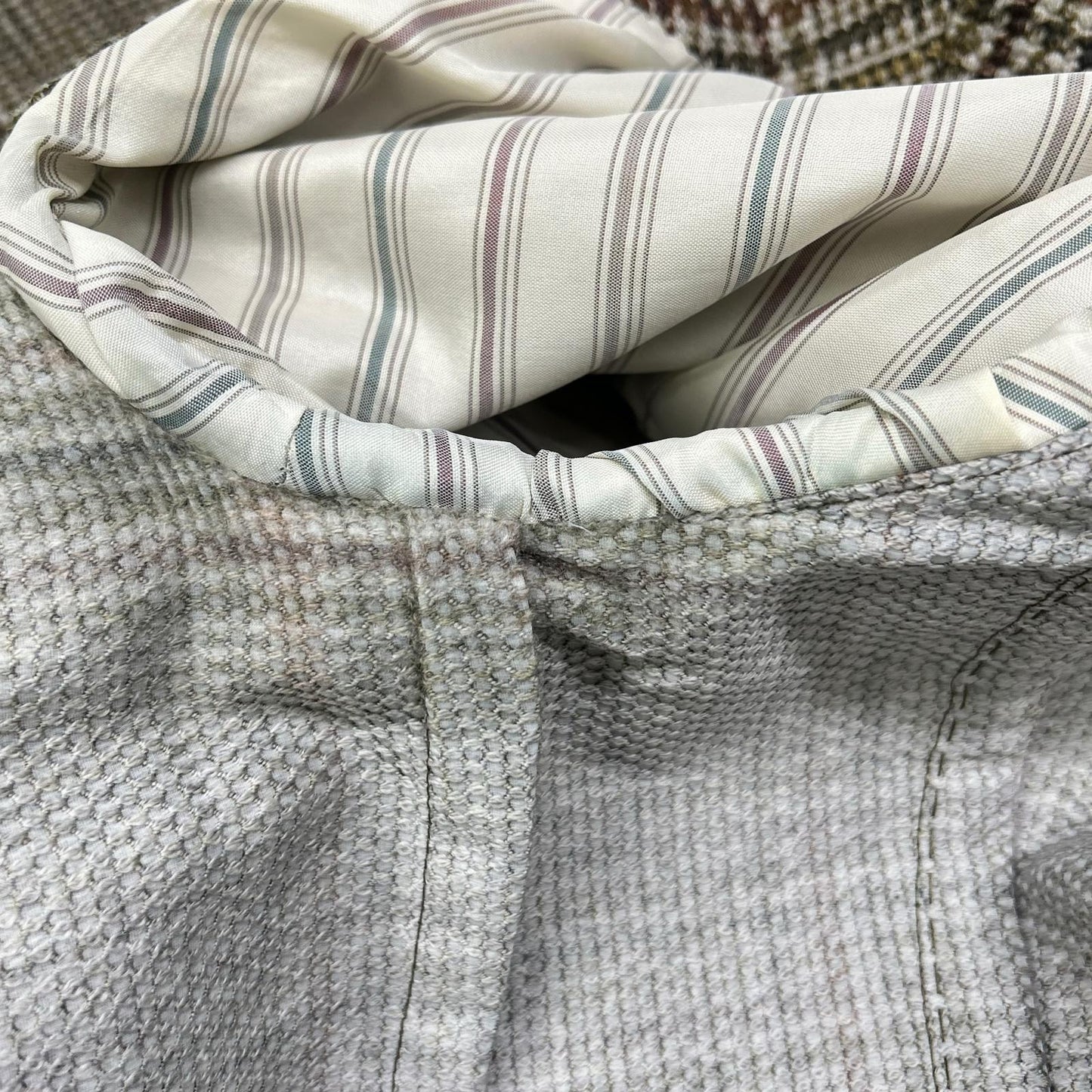 LARDINI Wool Nylon Boutonniere 3B Jacket Khaki Size 52