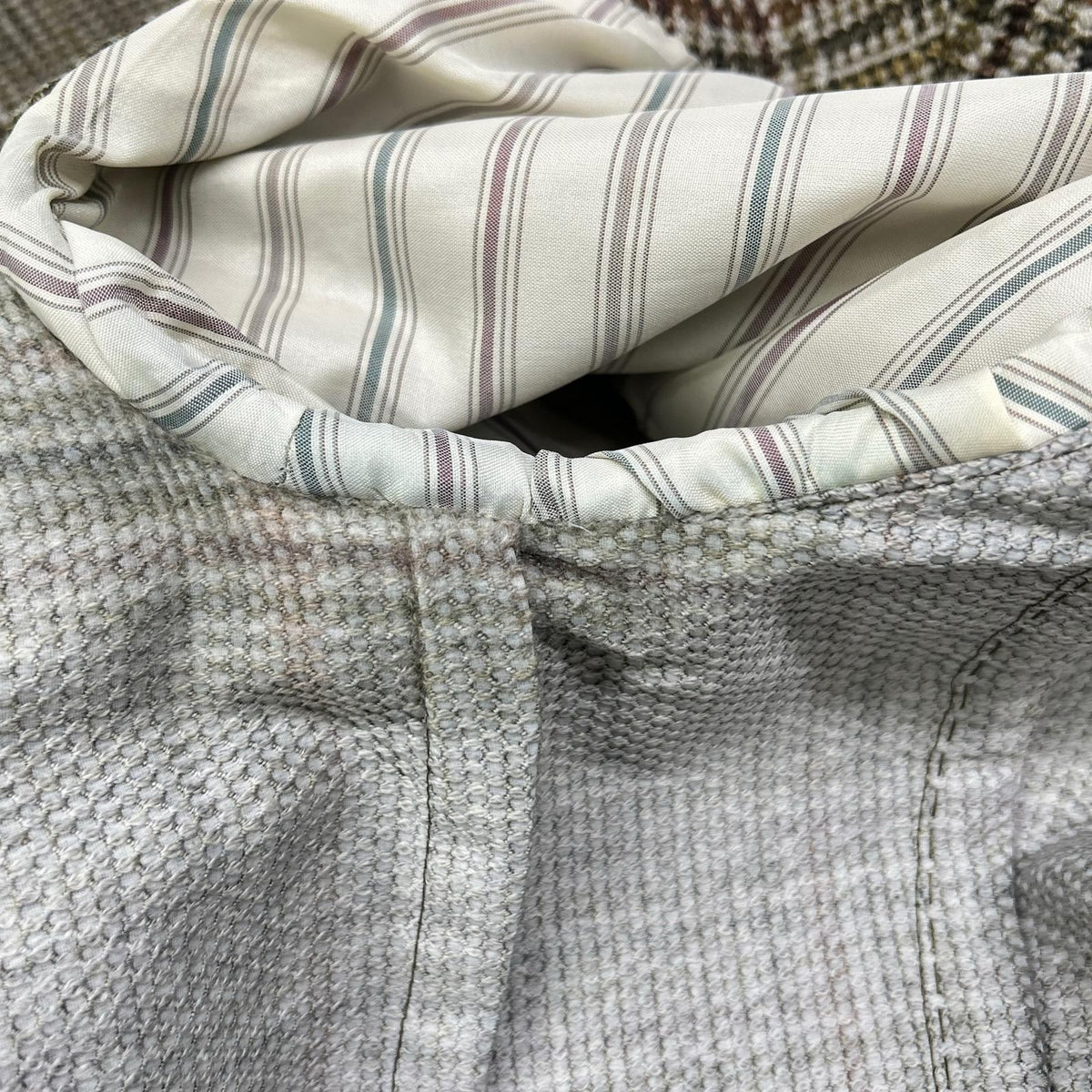 LARDINI Wool Nylon Boutonniere 3B Jacket Khaki Size 52