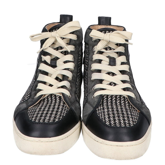 Christian Louboutin Check Wool Sneakers Black Size EU 41