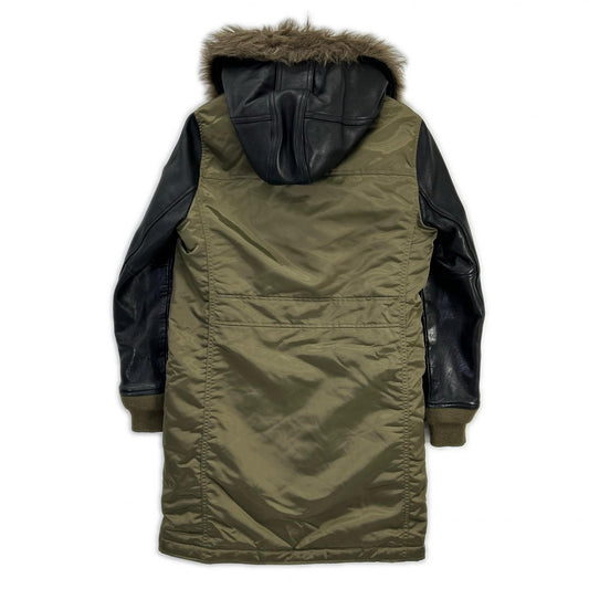 HYSTERIC GLAMOUR Khaki Leather N-3B Mod Coat Size F