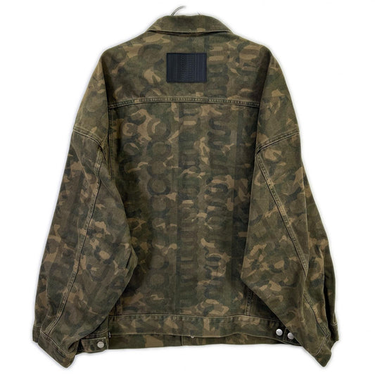 MARC JACOBS Khaki Camo Big Trucker Jacket Size XL
