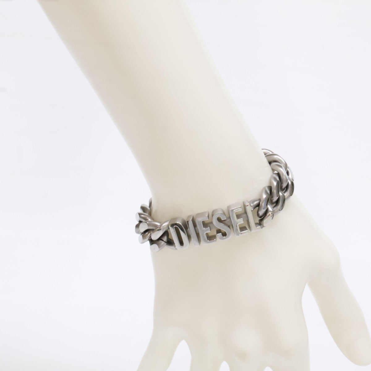 DIESEL DX1389040 Logo Curb Bracelet Silver Size ONE SIZE