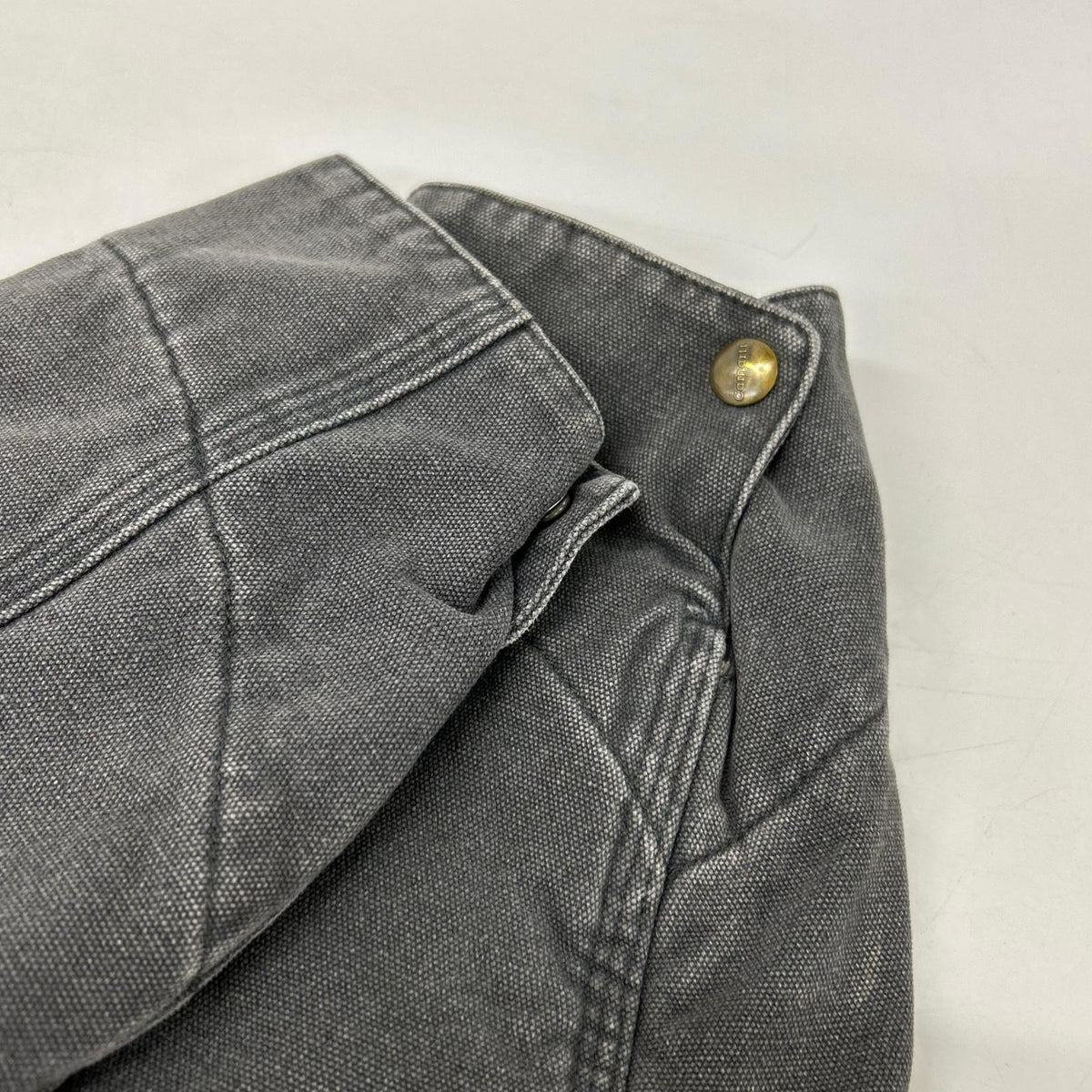 Carhartt 90s J97 Leather Logo Detroit Jacket Gray